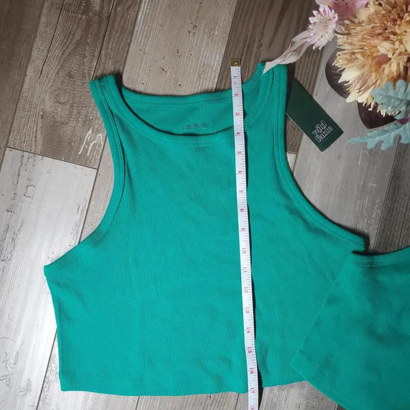 NWT Wild Fable 2-Piece Teal Green Cropped Tank Bundle Size XL Ribbed - Picture 6 of 15